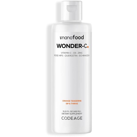 Codeage Nanofood Wonder-c Liposomal Liquid Vitamin C, D3 & Zinc, Vitamina C Lipozomala Lichida Cu D3 Si Zinc, Cu Aroma De Portocala Cu Mandarina, 473 Ml