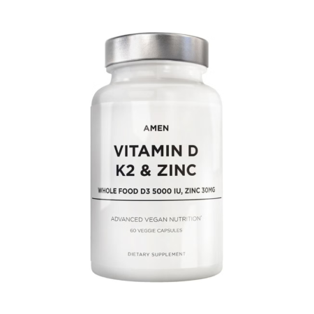 Codeage Amen Vitamin D - K2 & Zinc - Vitamin D3, Formula Pentru Imunitate, Oase Puternice Si Protectie Cardiovasculara, 60 Cps