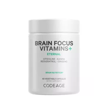 Codeage Brain Focus Multivitamin+, Suport Avansat Pentru Memorie, Concentrare Si Claritate Mentala, 60 Cps