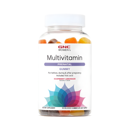 Gnc Multivitamin Prenatal Formula Gummy, Formula De Multivitamine Prenatale Jeleuri Cu Aroma Naturala De Limonada Cu Zmeura, 90 Jeleuri