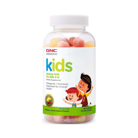 Milestones kids acizi grasi omega-3 pentru copii 2-12 ani cu aroma naturala de zmeura si lamaie (120 jeleuri), GNC Live Well