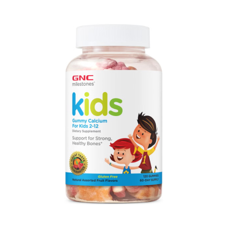 Milestones kids calciu pentru copii 2-12 ani cu aroma de fructe (120 jeleuri), GNC Live Well