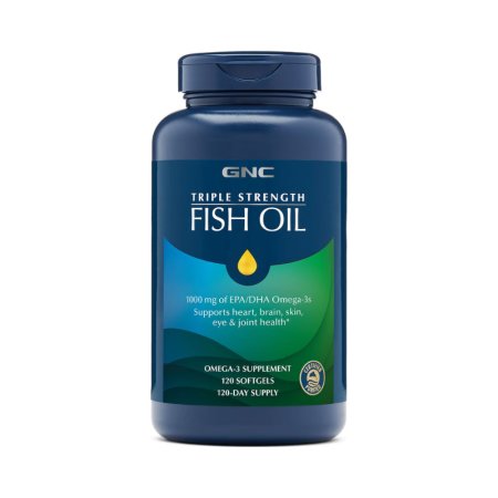 Gnc Triple Strength Fish Oil, Ulei De Peste 1000 Mg Omega 3 Epa Si Dha, 120 Cps