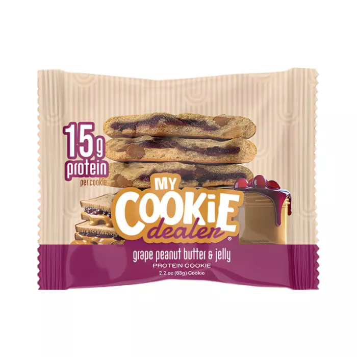 My Cookie Dealer Protein Cookie With Peanut Butter & Grape Jelly, Biscuit Proteic Cu Aroma De Unt De Arahide Si Gem De Struguri, 63 G