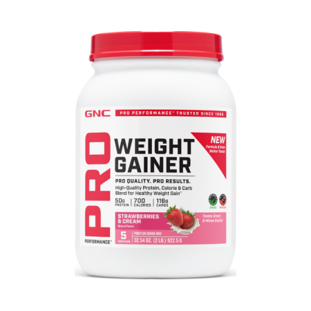Gnc Pro Performance Weight Gainer, Formula Proteica Pentru Crestere In Greutate Cu Aroma De Capsuni, Testata Antidoping, 922.5g