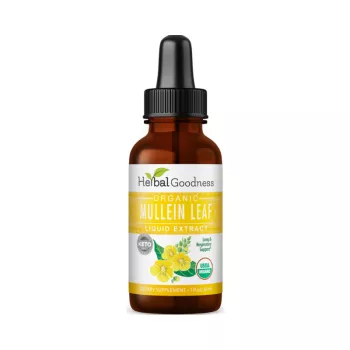 Herbal Goodness Organic Mullein Leaf Liquid Extract, Extract Lichid Organic Din Frunze De Lumanarica, 30 Ml