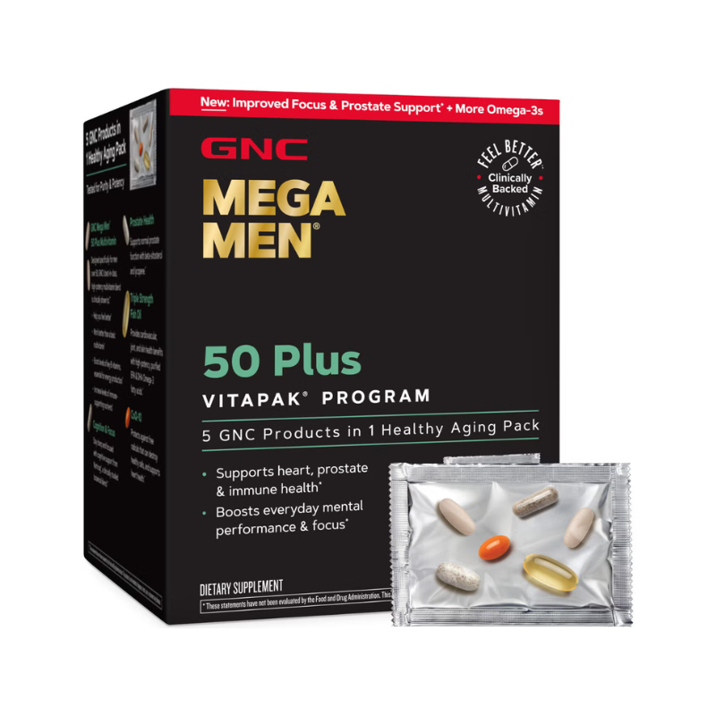 Gnc Mega Men 50 Plus Vitapak Program, Complex De Multivitamine Pentru Barbati 50 Plus, 30 Pachetele