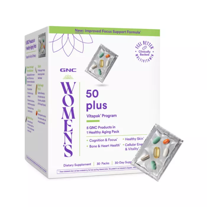 Gnc Women's Vitapak Program 50 Plus, Complex De Multivitamine Pentru Femei 50 Plus, 30 Pachete
