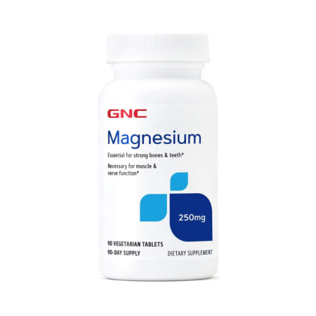 Supliment pentru relaxare musculara si sustinerea sistemului nervos, magnesium 250 mg (90 tb), GNC Live Well