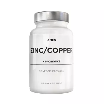 Codeage Amen Zinc/copper + Probiotics 2 Billion Cfu, Formula Pentru Echilibru Mineral Si Digestie Sanatoasa, 90 Cps