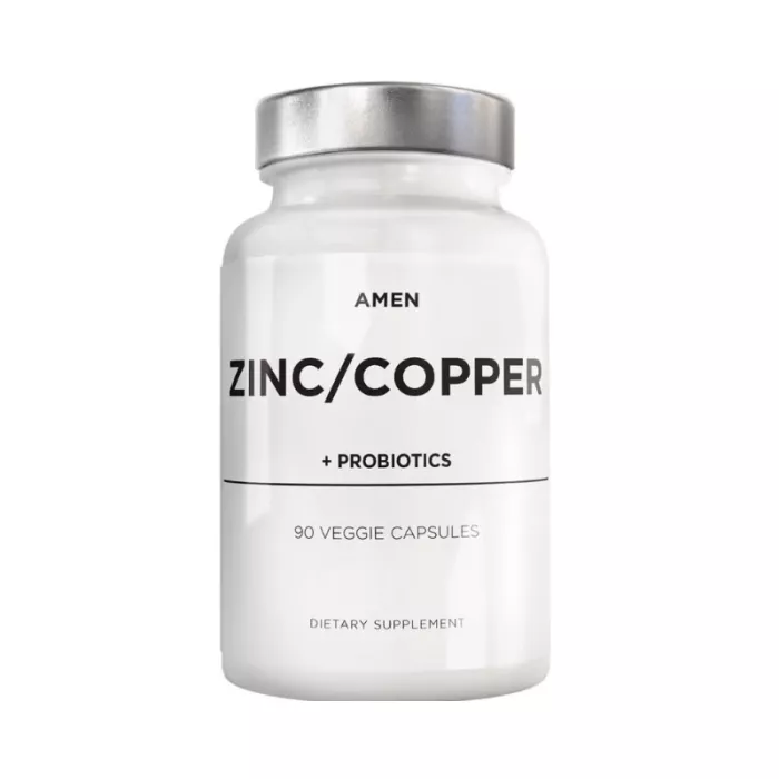 Codeage Amen Zinc/copper + Probiotics 2 Billion Cfu, Formula Pentru Echilibru Mineral Si Digestie Sanatoasa, 90 Cps