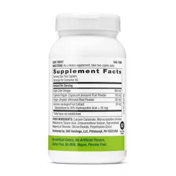 Gnc Superfoods Apple Cider Vinegar, Otet Din Cidru De Mere, Detox, Apetit Si Slabire, 120 Tb