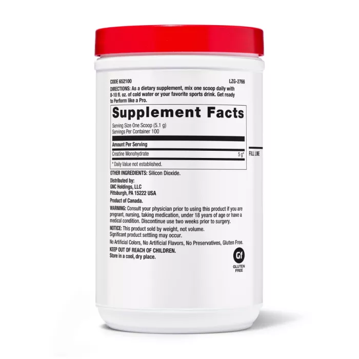 Gnc Pro Performance Creatine Monohydrate, Creatina Monohidrata, Fara Aroma, 510 G Gnc Pro Performance Creatine Monohydrate, Creatina Monohidrata, Fara Aroma, 510 G