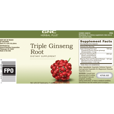 Radacina Din Trei Tipuri De Ginseng (90 Cps), GNC Live Well
