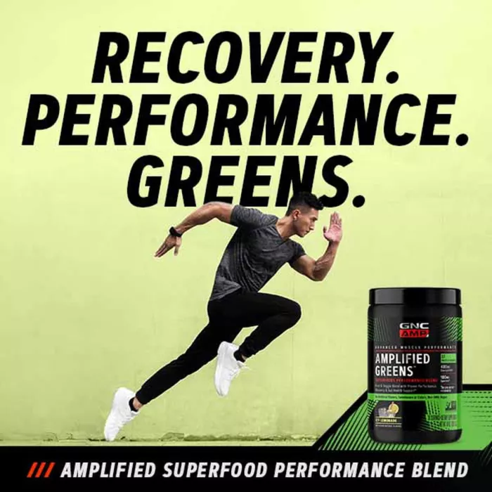 Gnc Amp Amplified Greens Superfoods Performance Blend, Ameste De Super Alimente Verzi Cu Aroma De Afine Si Rodie, 280.2 G Gnc Amp Amplified Greens Superfoods Performance Blend, Ameste De Super Alimente Verzi Cu Aroma De Afine Si Rodie, 280.2 G