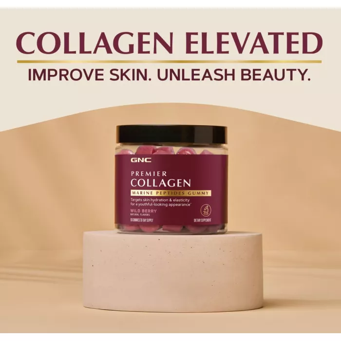Gnc Premier Collagen Marine Peptides Gummy, Supliment Cu Peptide Marine Pentru Piele Si Par, Cu Aroma De Fructe De Padure Salbatice, 90 Jeleuri Gnc Premier Collagen Marine Peptides Gummy, Supliment Cu Peptide Marine Pentru Piele Si Par, Cu Aroma De Fructe De Padure Salbatice, 90 Jeleuri
