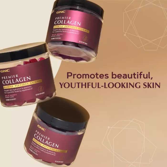 Gnc Premier Collagen Marine Peptides Gummy, Supliment Cu Peptide Marine Pentru Piele Si Par, Cu Aroma De Fructe De Padure Salbatice, 90 Jeleuri Gnc Premier Collagen Marine Peptides Gummy, Supliment Cu Peptide Marine Pentru Piele Si Par, Cu Aroma De Fructe De Padure Salbatice, 90 Jeleuri