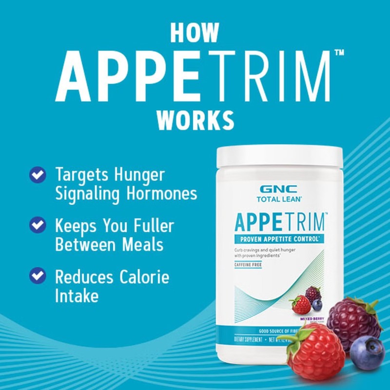 Gnc Total Lean Appetrim Proven Appetite Control, Formula Avansata Pentru Controlul Apetitului, Cu Aroma De Fructe De Padure, 351 G