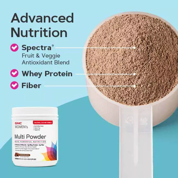 Gnc Women’s Multi Powder, Pudra Cu Multivitamine, Proteina Si Verdeturi Pentru Femei Cu Aroma De Vanilie, 485 G
