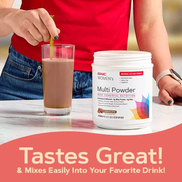 Gnc Women’s Multi Powder, Pudra Cu Multivitamine, Proteina Si Verdeturi Pentru Femei Cu Aroma De Vanilie, 485 G
