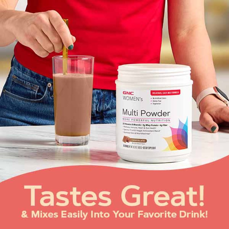 Gnc Women’s Multi Powder, Pudra Cu Multivitamine, Proteina Si Verdeturi Pentru Femei Cu Aroma De Vanilie, 485 G