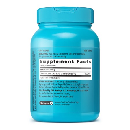 Total Lean L-carnitine, L-carnitina 1000 Mg (60 Tablete), GNC