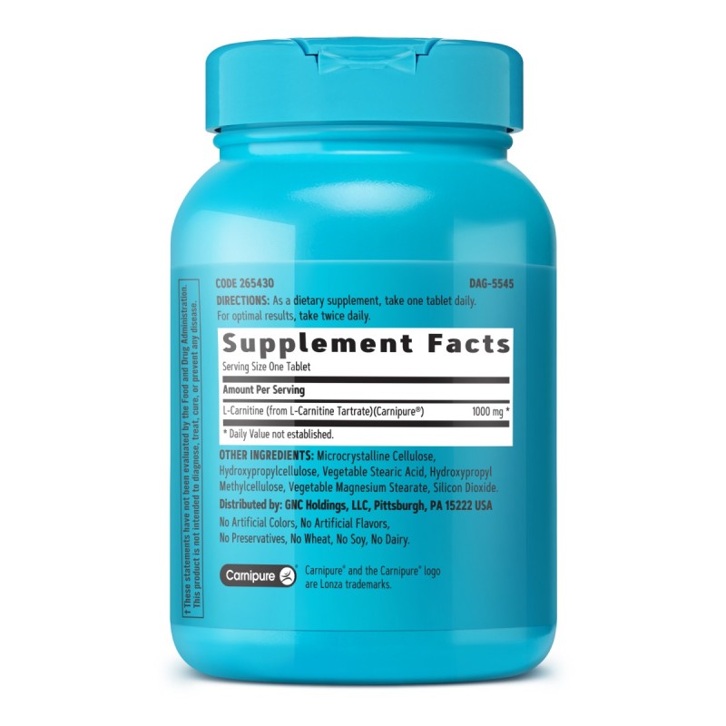 Total Lean L-carnitine, L-carnitina 1000 Mg (60 Tablete), GNC
