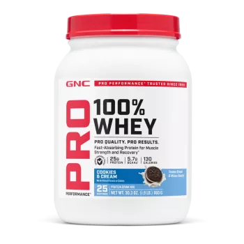 Gnc Pro Performance 100% Whey, Proteina Din Zer Cu Aroma De Biscuit Si Crema, Testata Antidoping, 860 G