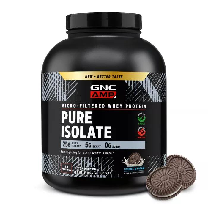 Gnc Amp Pure Isolate, Proteina Izolata Din Zer, Cu Aroma De Biscuiti Cu Crema, 1798 G
