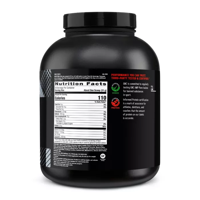 Gnc Amp Pure Isolate, Proteina Izolata Din Zer, Cu Aroma De Biscuiti Cu Crema, 1798 G
