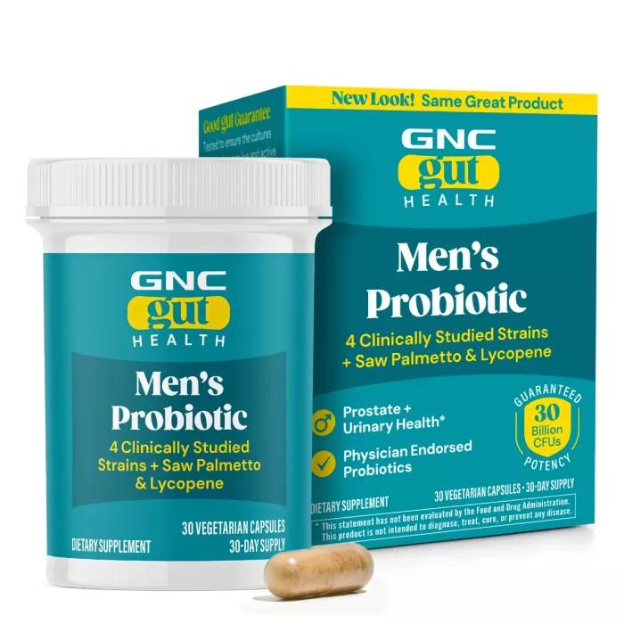 Gnc Gut Health Men’s Probiotic, Probiotic Lab4 Studiat Clinic, 30 Miliarde Ufc Culturi Vii Cu Saw Palmetto Si Lycopene, 30 Cps