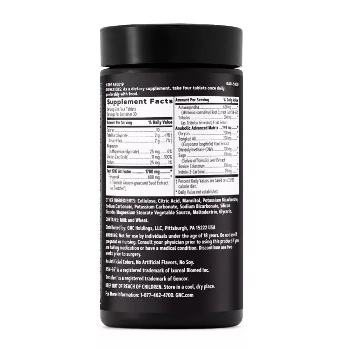 Gnc Amp Test 1700, Suport Pentru Sanatatea Sexuala Si Stimularea Testosteronului, 120 Tb
