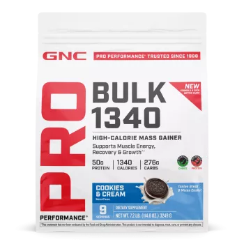 Gnc Pro Performance Bulk 1340, Formula Proteica Pentru Crestere In Greutate, Cu Aroma De Biscuiti Si Frisca, Testata Antidoping, 3249 G