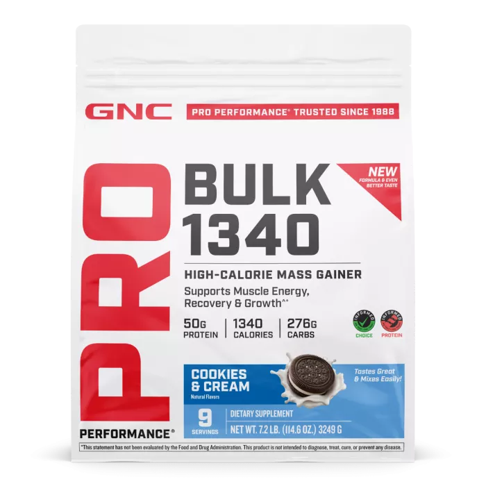 Gnc Pro Performance Bulk 1340, Formula Proteica Pentru Crestere In Greutate, Cu Aroma De Biscuiti Si Frisca, Testata Antidoping, 3249 G