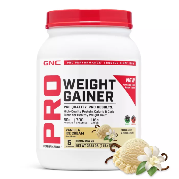 Gnc Pro Performance Weight Gainer, Formula Proteica Pentru Crestere In Greutate, Cu Aroma De Vanilie, Testata Antidoping, 922.5 G
