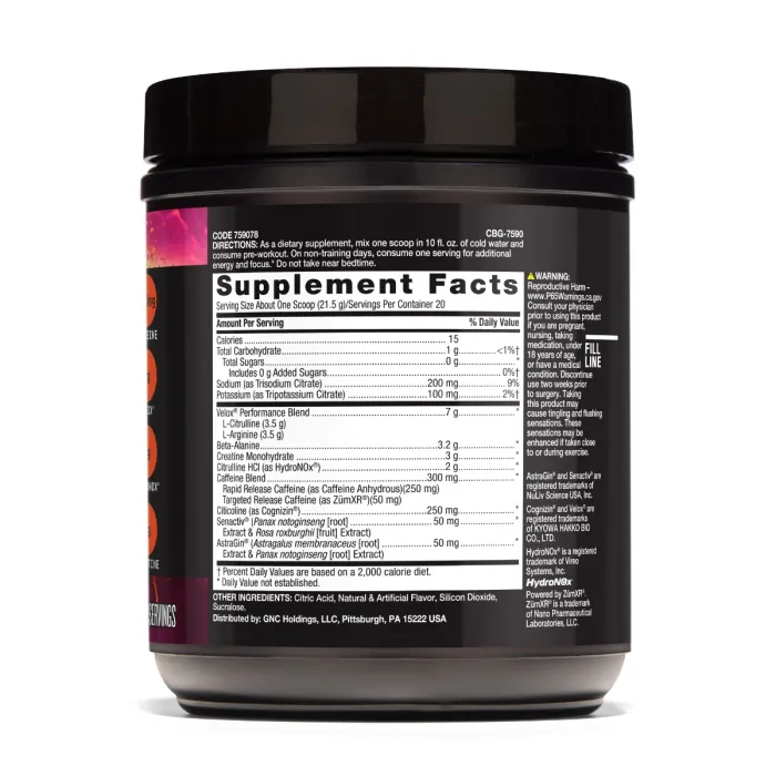 Gnc Beyond Raw Lit Af V2, Formula Avansata De Pre-workout, Cu Aroma De Gummy Shark, 430 G