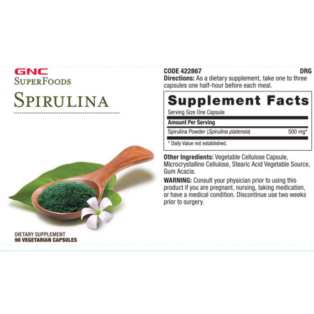Superfoods spirulina 500 Mg (90 Cps), GNC Live Well