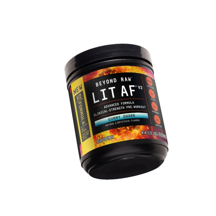 Gnc Beyond Raw Lit Af V2, Formula Avansata De Pre-workout, Cu Aroma De Gummy Shark, 430 G