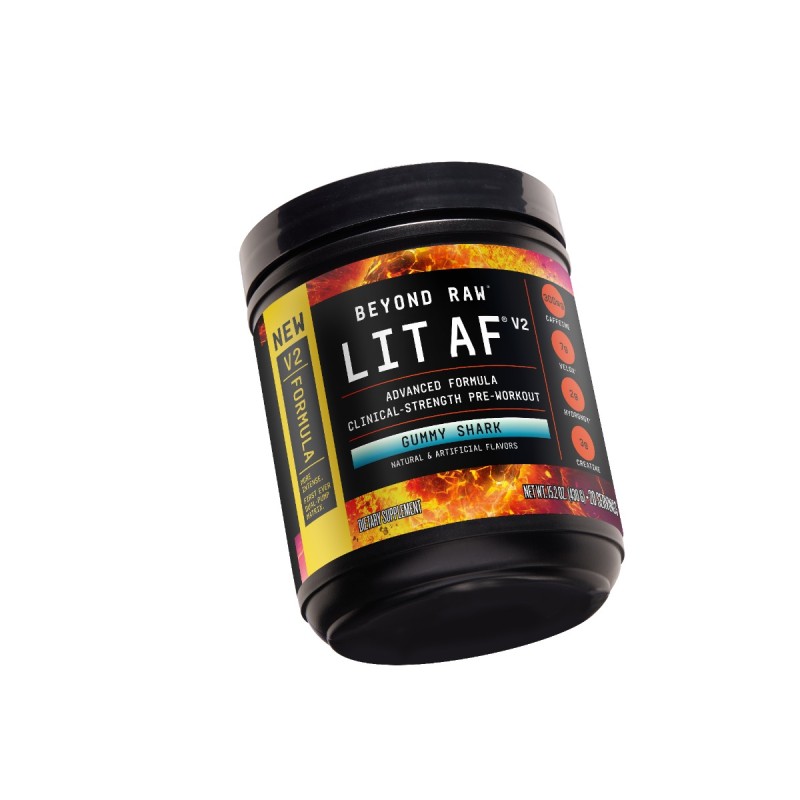 Gnc Beyond Raw Lit Af V2, Formula Avansata De Pre-workout, Cu Aroma De Gummy Shark, 430 G