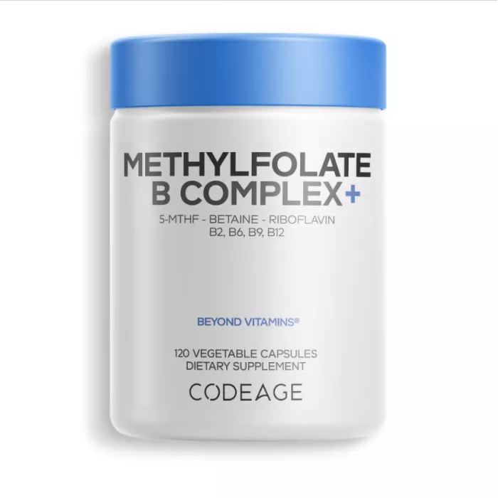 Codeage Methylfolate B Complex, Forma Bioactiva B Complex Pentru Energie, Metabolism Si Sanatate Celulara, 120 Cps