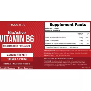 Triquetravitamin B6 Coenzyme Form + Cofactors, Vitamina B6 Forma Coenzimatica + Cofactori, 60 Cps