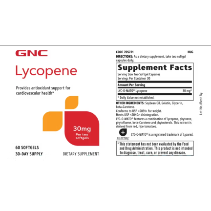 Supliment cu licopen antioxidant (60 cps), GNC Live Well