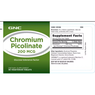 Crom picolinat 200 mcg (90 tb), GNC Live Well