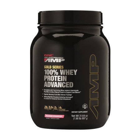 Amp gold series 100% whey proteina din zer cu aroma de capsuni (897 g), GNC Live Well