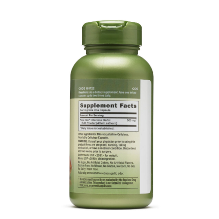 Gnc Herbal Plus Odorless Garlic, Usturoi Inodor, 500 Mg, 100 Cps