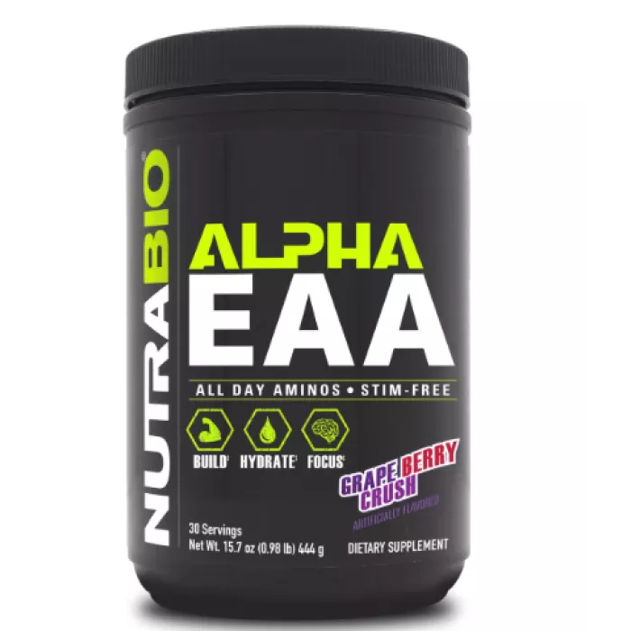 Nutrabio Alpha Eaa Grape Berry Crush Flavor, Aminoacizi Cu Aroma De Struguri Si Fructe De Padure, 444 G