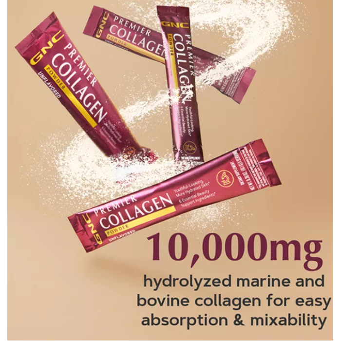 Gnc Premier Collagen Powder, Formula Premium De Peptide De Colagen Hidrolizat Fara Aroma, 20 X 10.1 G Gnc Premier Collagen Powder, Formula Premium De Peptide De Colagen Hidrolizat Fara Aroma, 20 X 10.1 G