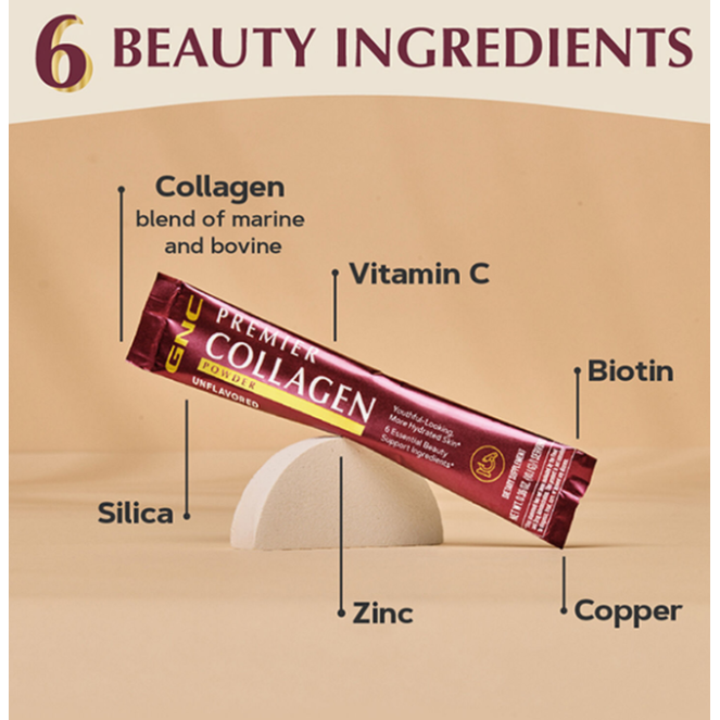 Gnc Premier Collagen Powder, Formula Premium De Peptide De Colagen Hidrolizat Fara Aroma, 1 Plic, 10.01 G