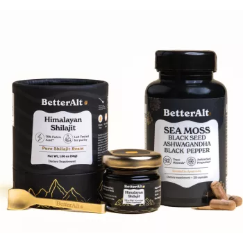 Better Alt Shilajit Sea Moss, Formula De Shilajit Cu Alge Marine, Ashwagandha Si Tongkat Ali, 120 Cps