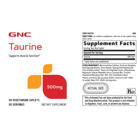 Taurina 500 mg (50 tb), GNC Live Well